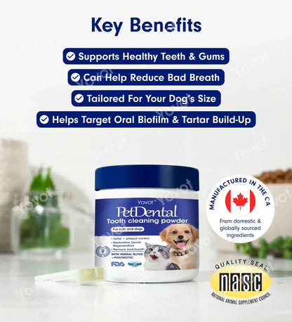 [Official Store] Yovot® Pet Dental Powder – Freshen Breath, Remove Tartar & Promote gum regeneration, stabilize teeth (CVMA-Approved for Cats & Dogs)  – Save 70% Today!