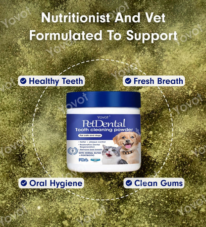 [Official Store] Yovot® Pet Dental Powder – Freshen Breath, Remove Tartar & Promote gum regeneration, stabilize teeth (CVMA-Approved for Cats & Dogs)  – Save 70% Today!